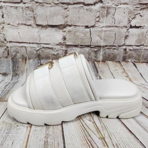 Bottega Veneta Flash Buckle Sandals in String Cream Size 38 US 8 With Box - Picture 4 of 12